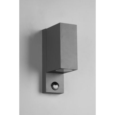 ROYA APPLIQUE CUBICA DA ESTERNI IP44 CON SENSORE DI MOVIMENTO ANTRACITE ATTACCO 2XGU10 TRIO LIGHTING - Cristalensi Shop Online