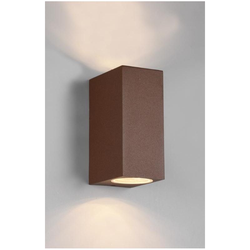 ROYA APPLIQUE SQUADRATA PER ESTERNI IP44 BIEMISSIONE DI LUCE 3 COLORI ATTACCO 2XGU10 TRIO LIGHTING - Cristalensi Shop Online
