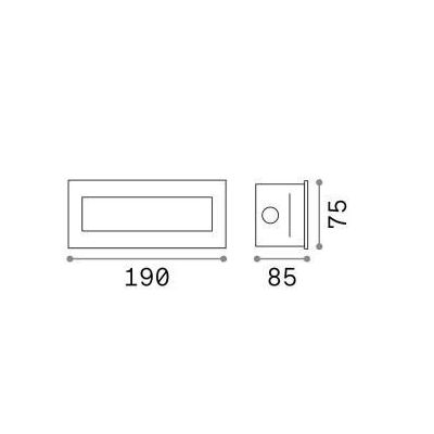 SEGNAPASSO DA INCASSO PER ESTERNI IP65 LED 8W LUCE 3000K BIANCO LARGHEZZA CM 19 CRISTALENSI - Cristalensi Shop Online
