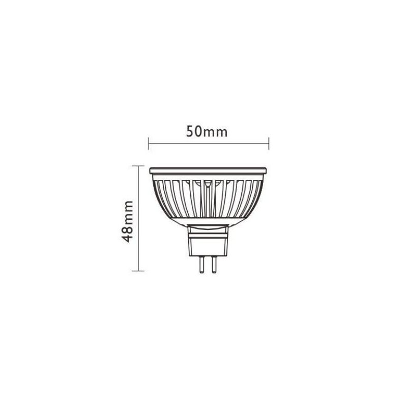 LAMPADINA ATTACCO GU5,3 LED 6W LUCE 3000K O 4200K VETRO SATINATO MM 50X48 Marino Cristal - Cristalensi Shop Online