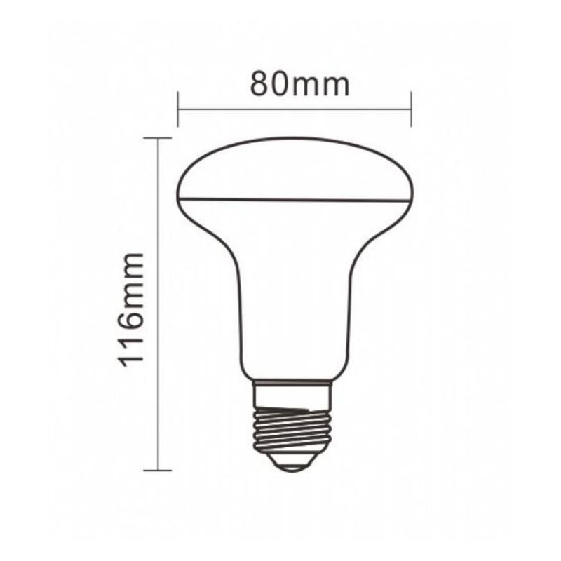 LAMPADINA ATTACCO E27 LED 9W LUCE 3000K MM 80x116 ALTA EFFICIENZA Marino Cristal - Cristalensi Shop Online