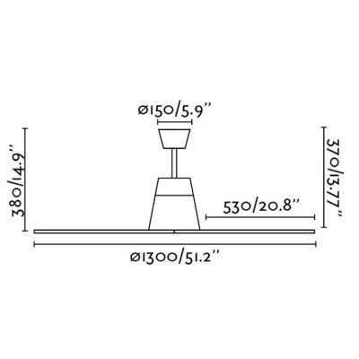 TYPHOON VENTILATORE DIAMETRO 130 CM SENZA LUCE 4 FINITURE COLORE IP44 CON TELECOMANDO FARO VENTILATORI - Cristalensi Shop Online