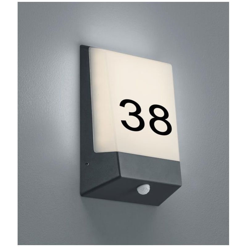 KASAI APPLIQUE DA ESTERNO IP54 LED 9W LUCE 3000K ANTRACITE SENSORE CREPUSCOLARE TRIO LIGHTING - Cristalensi Shop Online