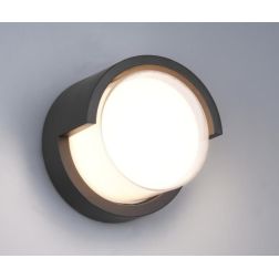 PUNO APPLIQUE DA ESTERNI ROTONDA IP54 LED 8W LUCE 3000K NERA D15 CM RL - Cristalensi Shop Online