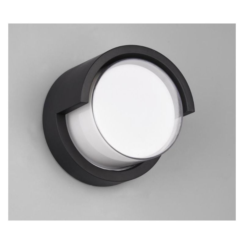 PUNO APPLIQUE DA ESTERNI ROTONDA IP54 LED 8W LUCE 3000K NERA D15 CM RL - Cristalensi Shop Online