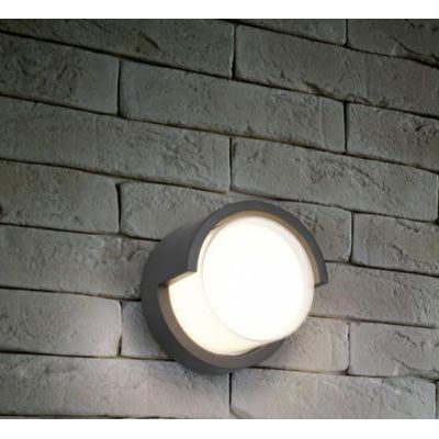 PUNO APPLIQUE DA ESTERNI ROTONDA IP54 LED 8W LUCE 3000K NERA D15 CM RL - Cristalensi Shop Online