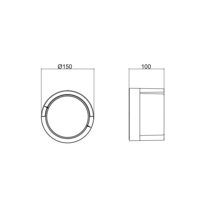PUNO APPLIQUE DA ESTERNI ROTONDA IP54 LED 8W LUCE 3000K NERA D15 CM RL - Cristalensi Shop Online