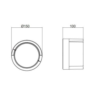 PUNO APPLIQUE DA ESTERNI ROTONDA IP54 LED 8W LUCE 3000K NERA D15 CM RL - Cristalensi Shop Online