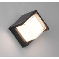 PUNO APPLIQUE DA ESTERNI QUADRATA IP54 LED 8W LUCE 3000K NERA CM 15x15 RL - Cristalensi Shop Online