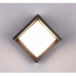 PUNO APPLIQUE DA ESTERNI QUADRATA IP54 LED 8W LUCE 3000K NERA CM 15x15 RL - Cristalensi Shop Online 2