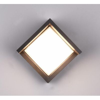 PUNO APPLIQUE DA ESTERNI QUADRATA IP54 LED 8W LUCE 3000K NERA CM 15x15 RL - Cristalensi Shop Online