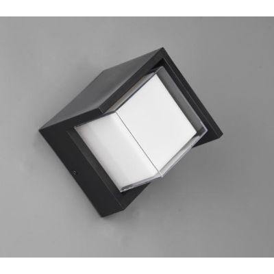 PUNO APPLIQUE DA ESTERNI QUADRATA IP54 LED 8W LUCE 3000K NERA CM 15x15 RL - Cristalensi Shop Online