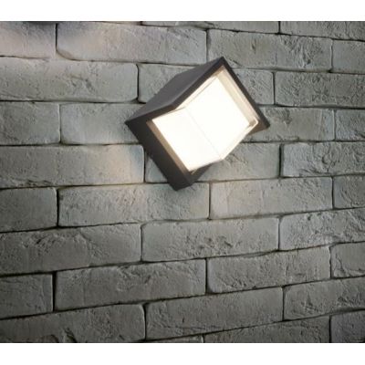 PUNO APPLIQUE DA ESTERNI QUADRATA IP54 LED 8W LUCE 3000K NERA CM 15x15 RL - Cristalensi Shop Online