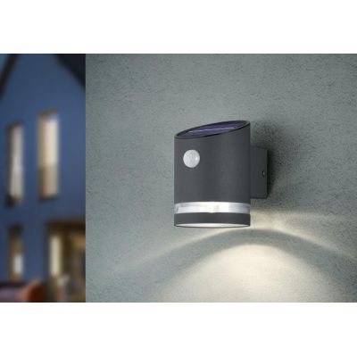 SALTA APPLIQUE AD ENERGIA SOLARE CON SENSORE DI MOVIMENTO IP44 NICHEL O ANTRACITE LED 3W RL - Cristalensi Shop Online