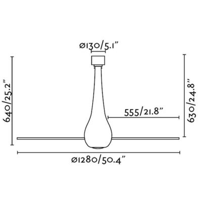 ETERFAN VENTILATORE DI DIAMETRO 128 CM CON FUSTO IN VETRO IN VARI COLORI FARO VENTILATORI - Cristalensi Shop Online