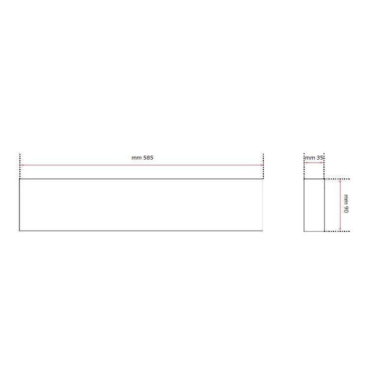 902 APPLIQUE RETTANGOLARE MEDIO IN METALLO BIANCO O NERO LED 24W LUCE 3000K O 4000K ISYLUCE ISYLUCE - Cristalensi Shop Online
