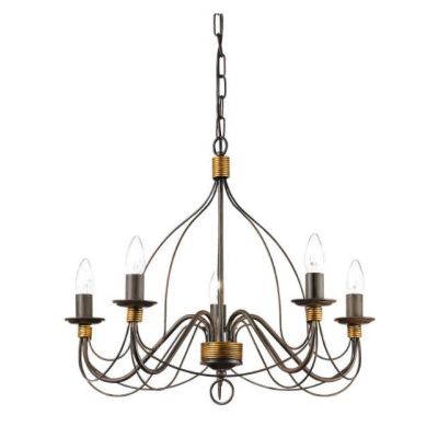 CANDELA SOSPENSIONE 5 LUCI CLASSICA IN METALLO BIANCO AVORIO O BRONZO CON LAMPADINE A VISTA CRISTALENSI LUX - Cristalensi Shop O