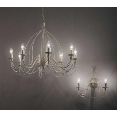 CANDELA APPLIQUE 2 LUCI CLASSICA IN METALLO BIANCO AVORIO O BRONZO CON LAMPADINE A VISTA CRISTALENSI LUX - Cristalensi Shop Onli