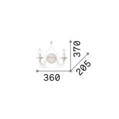 CANDELA APPLIQUE 2 LUCI CLASSICA IN METALLO BIANCO AVORIO O BRONZO CON LAMPADINE A VISTA CRISTALENSI LUX - Cristalensi Shop Onli