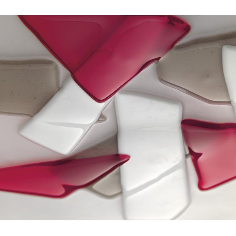 FLAKES PLAFONIERA 48X48 IN VETRO LAVORATO A MANO 3 COLORAZIONI MADE IN ITALY Familamp - Cristalensi Shop Online