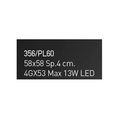 ASTRO PLAFONIERA 58X58 IN VETRO DECORO FOGLIA ORO,RAME O ARGENTO MADE IN ITALY Familamp - Cristalensi Shop Online