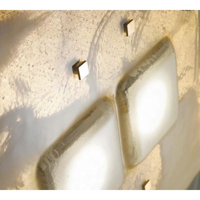 ASTRO PLAFONIERA 38X38 IN VETRO DECORO FOGLIA ORO,RAME O ARGENTO MADE IN ITALY Familamp - Cristalensi Shop Online