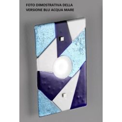 TRIGONO PLAFONIERA 38x38 IN VETRO GRIGIO O AZZURRO MADE IN ITALY LAMPADINE 2XGX53 Familamp - Cristalensi Shop Online 2