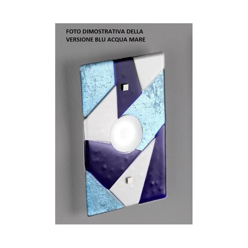 TRIGONO PLAFONIERA 30x30 IN VETRO GRIGIO O AZZURRO MADE IN ITALY LAMPADINA GX53 Familamp - Cristalensi Shop Online