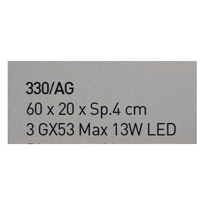 TRIGONO APPLIQUE 60x20 IN VETRO GRIGIO O AZZURRO MADE IN ITALY LAMPADINE 3XGX53 Familamp - Cristalensi Shop Online