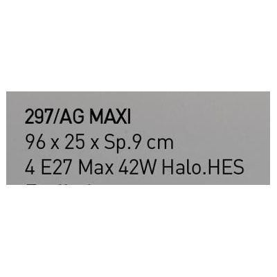MANHATTAN APPLIQUE MAXI 96X25 IN VETRO DECORO FOGLIA ORO,RAME O ARGENTO MADE IN ITALY Familamp - Cristalensi Shop Online