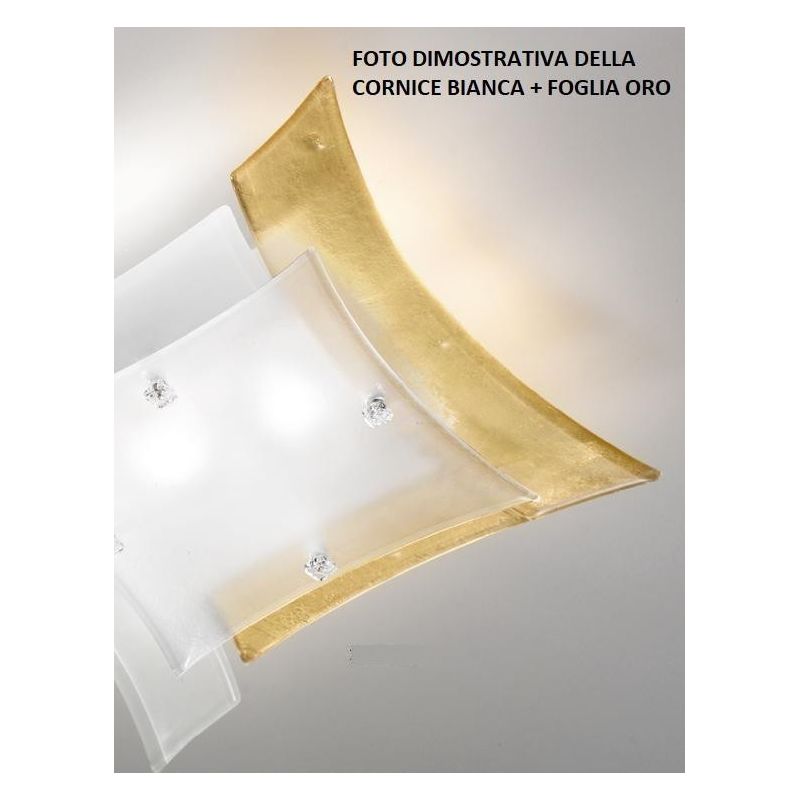 OREGON PLAFONIERA MODERNA CM 54X54 IN VETRO LAVORATO A MANO IN ITALIA 4 COLORI Familamp - Cristalensi Shop Online
