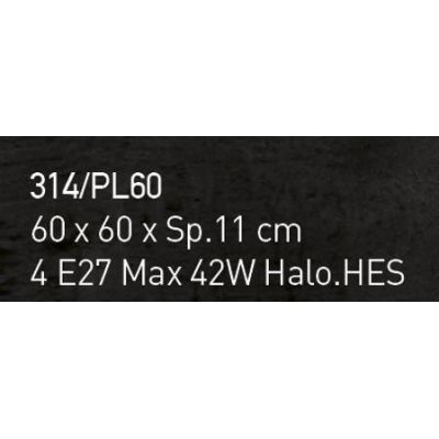 SAHARA PLAFONIERA CM 60X60 IN VETRO DECORO FOGLIA ORO O ARGENTO CLASSICA MADE IN ITALY Familamp - Cristalensi Shop Online