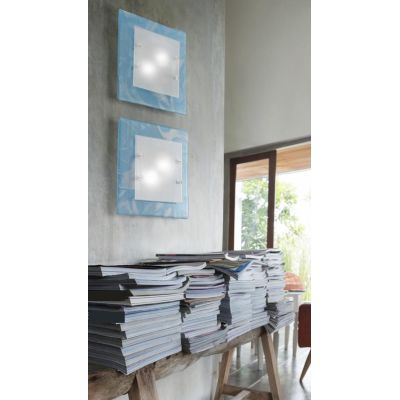 FENICE PLAFONIERA CM 35X35 IN VETRO DISPONIBILE 3 COLORI MODERNA MADE IN ITALY Familamp - Cristalensi Shop Online