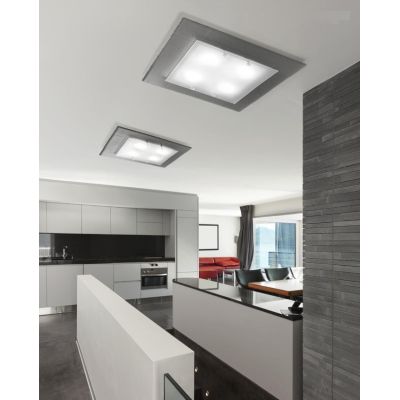 DUCALE PLAFONIERA 58X58 IN VETRO ROSSO,AMBRA,BRONZO O GRIGIO MADE IN ITALY Familamp - Cristalensi Shop Online