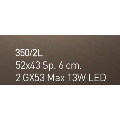 ANDRIUS PLAFONIERA APPLIQUE CM 52X43 IN VETRO DI MURANO 2 LUCI MODERNA MADE IN ITALY Familamp - Cristalensi Shop Online