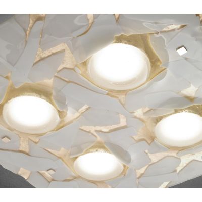 LODGE APPLIQUE GRANDE 96X25 IN VETRO LAVORATO IN ITALIA DECORO FOGLIA ORO O ARGENTO Familamp - Cristalensi Shop Online