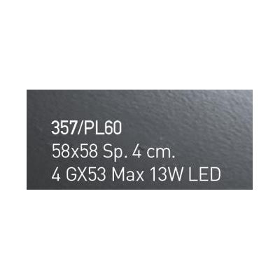 LODGE PLAFONIERA 4 LUCI CM 58X58 IN VETRO LAVORATO IN ITALIA DECORO FOGLIA ORO O ARGENTO Familamp - Cristalensi Shop Online