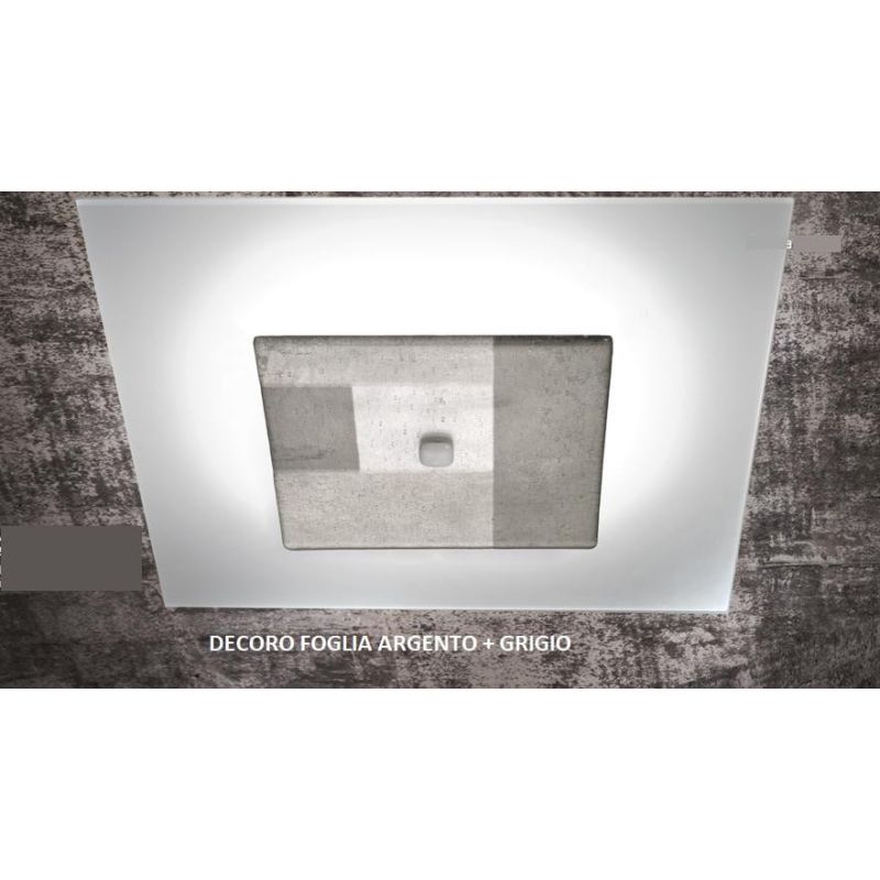 JUPITER PLAFONIERA CM 48X48 MODERNA IN VETRO DECORATO PRODOTTO MADE IN ITALY Familamp - Cristalensi Shop Online