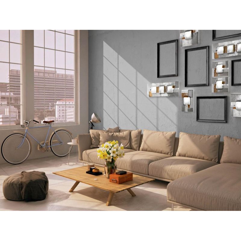 RIALTO APPLIQUE PICCOLA MODERNA CM 30x20 IN VETRO FUSO CON MIX DI COLORI MADE IN ITALY Familamp - Cristalensi Shop Online