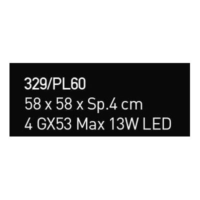LUCIS PLAFONIERA 48X48 IN VETRO LAVORATO A MANO 7 COLORAZIONI ATTACCO GX53 MADE IN ITALY Familamp - Cristalensi Shop Online