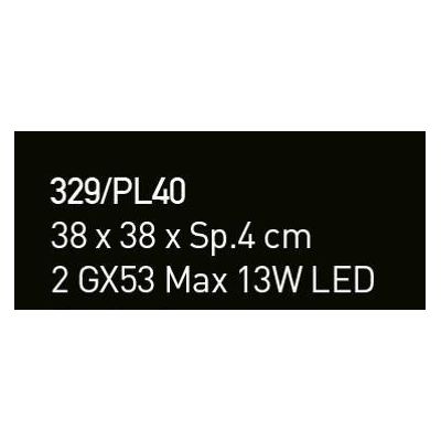 LUCIS PLAFONIERA 38x38 IN VETRO LAVORATO A MANO 7 COLORAZIONI ATTACCO GX53 MADE IN ITALY Familamp - Cristalensi Shop Online