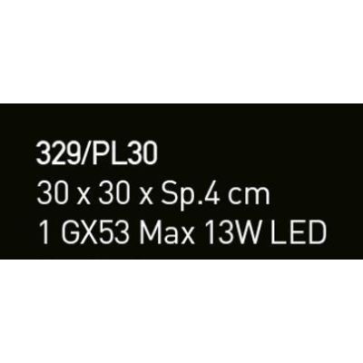 LUCIS PLAFONIERA PICCOLA 30x30 IN VETRO LAVORATO A MANO 7 COLORAZIONI ATTACCO GX53 MADE IN ITALY Familamp - Cristalensi Shop Onl