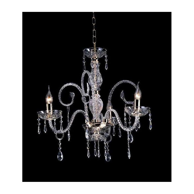 MARIA TERESA 3 LUCI LAMPADARIO IN VETRO CON PENDAGLERIA IN CRISTALLO ONDALUCE CICIRIELLO - Cristalensi Shop Online