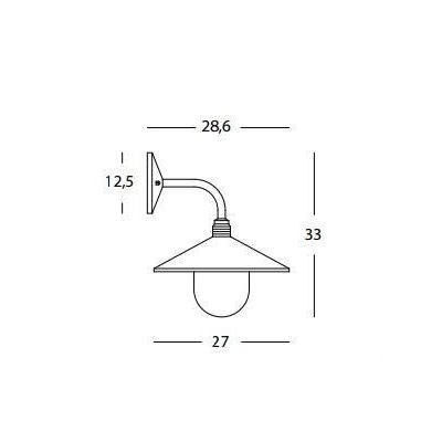 SPECTRE APPLIQUE DA ESTERNO CORTEN O BIANCO CON PIATTINO IN STILE VINTAGE IP44 DI SOVIL Sovil - Cristalensi Shop Online