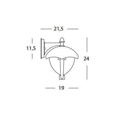 SOFY APPLIQUE DA ESTERNO IN ALLUMINIO NERO E DIFFUSORE TRASPARENTE Sovil - Cristalensi Shop Online