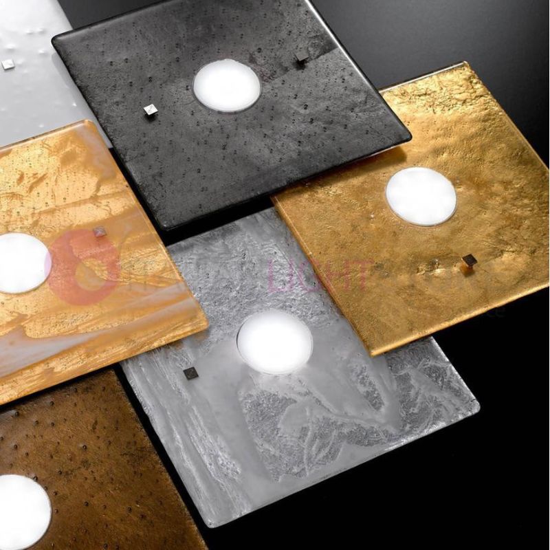 LUCIS APPLIQUE 60x20 IN VETRO LAVORATO A MANO 7 COLORAZIONI ATTACCO GX53 MADE IN ITALY Familamp - Cristalensi Shop Online