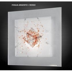 MIAMI PLAFONIERA CM 40X40 IN VETRO IN FOGLIA ORO O ARGENTO CON 7 DECORI MADE IN ITALY Familamp - Cristalensi Shop Online 2