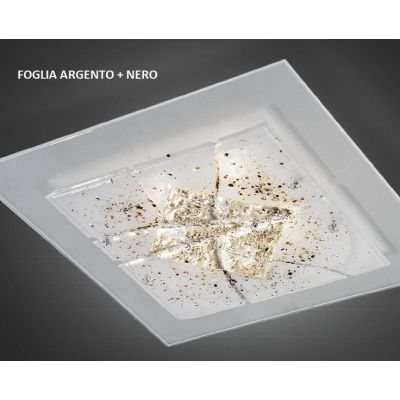 MIAMI SOSPENSIONE MODERNA IN VETRO IN FOGLIA ORO O ARGENTO CON 7 DECORI MADE IN ITALY Familamp - Cristalensi Shop Online