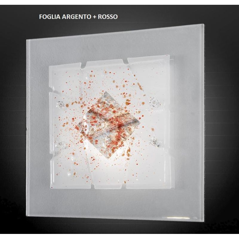 MIAMI SOSPENSIONE MODERNA IN VETRO IN FOGLIA ORO O ARGENTO CON 7 DECORI MADE IN ITALY Familamp - Cristalensi Shop Online