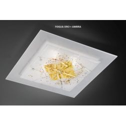 MIAMI SOSPENSIONE MODERNA 50x25 IN VETRO IN FOGLIA ORO O ARGENTO CON 7 DECORI MADE IN ITALY Familamp - Cristalensi Shop Online 2